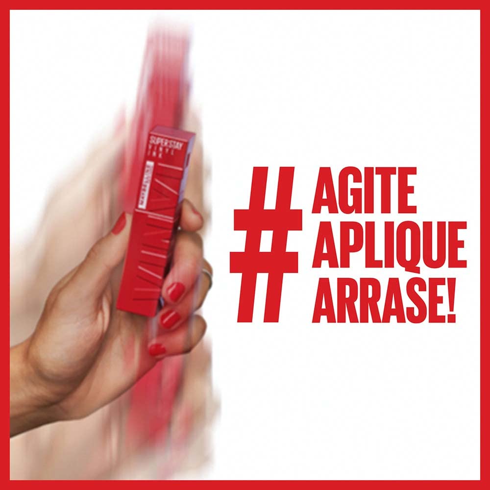 MAYBELLINE Super Stay Vinyl Ink Rouge à Lèvres Cranberry Red avec packaging