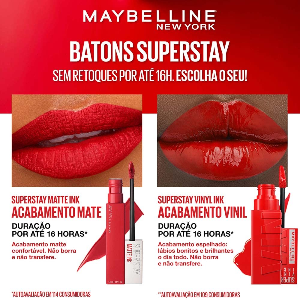 MAYBELLINE Super Stay Vinyl Ink Rouge à Lèvres Cranberry Red en tube