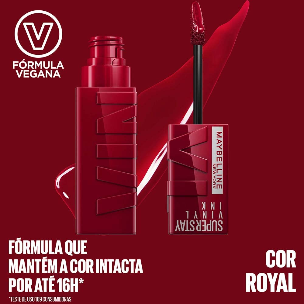 MAYBELLINE Super Stay Vinyl Ink Rouge à Lèvres sur lèvres colorées