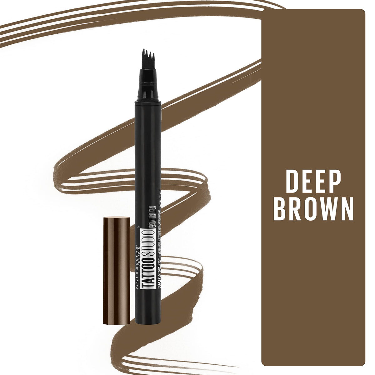 MAYBELLINE TattooStudio Stylo à Sourcils Teinte Brun Foncé embout multi-prong