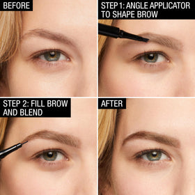MAYBELLINE TattooStudio Stylo à Sourcils Teinte Brun Foncé en main