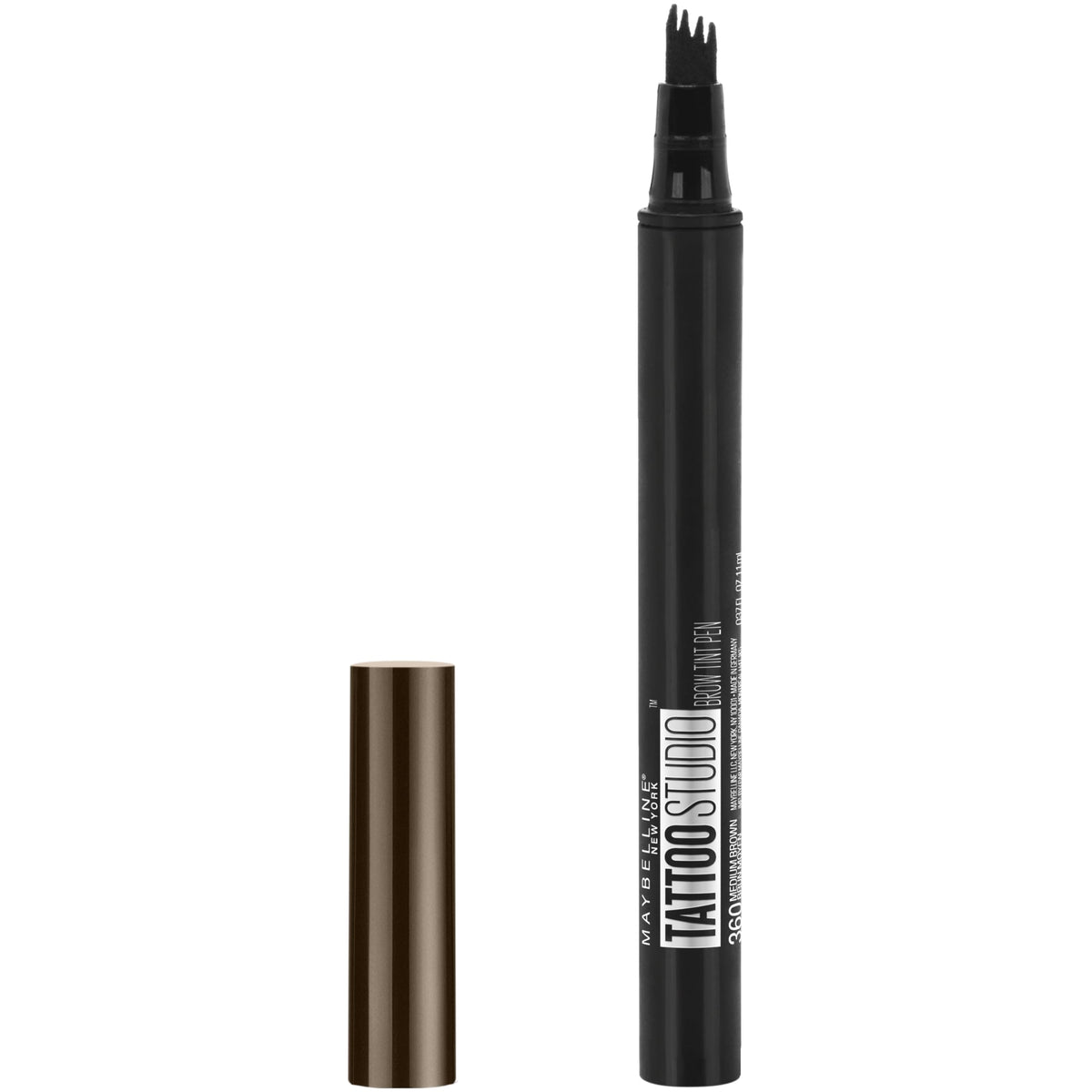 MAYBELLINE TattooStudio Stylo à Sourcils Teinte Brun Foncé vue de face