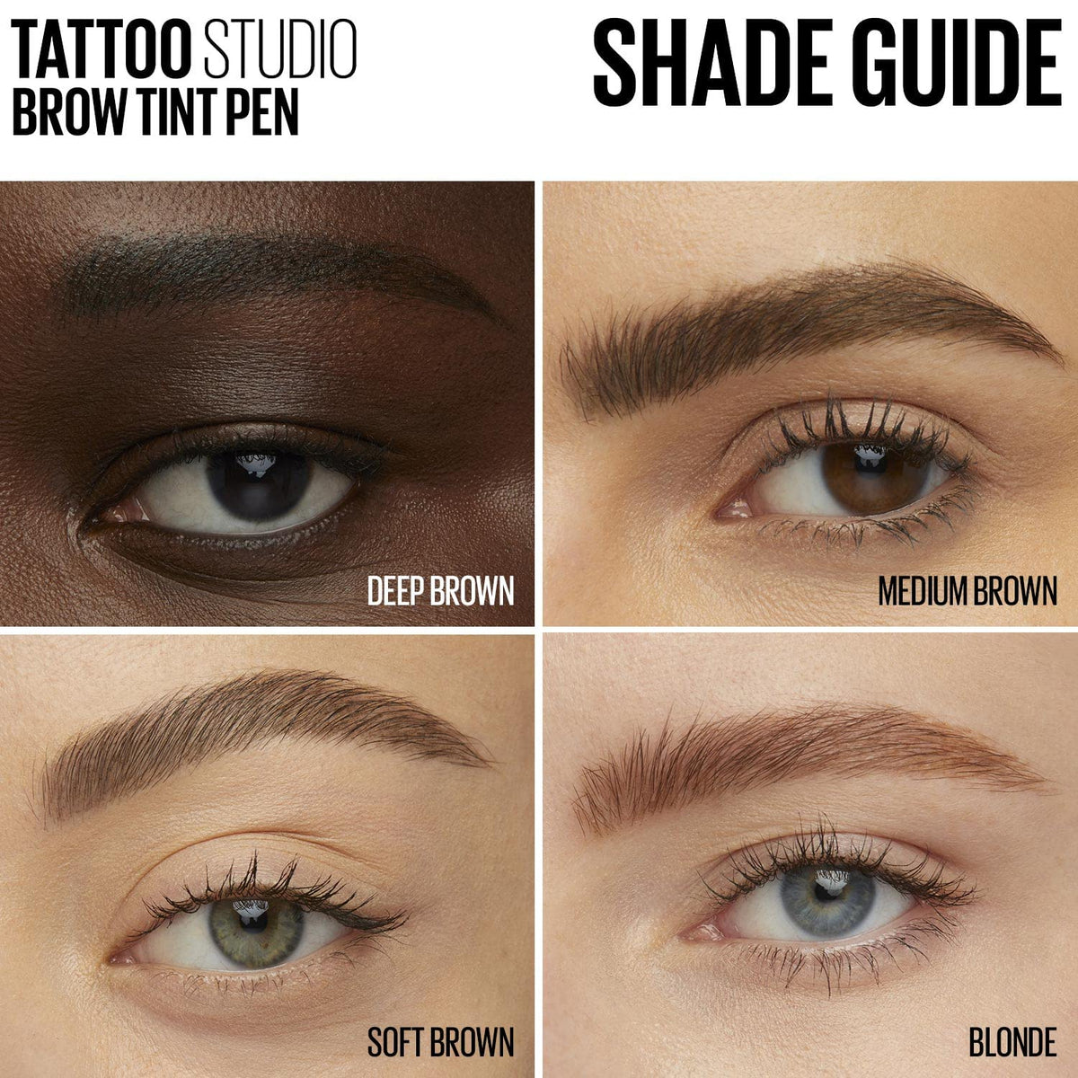 MAYBELLINE TattooStudio Stylo Teinture Sourcils Brun Clair avec traits de couleur