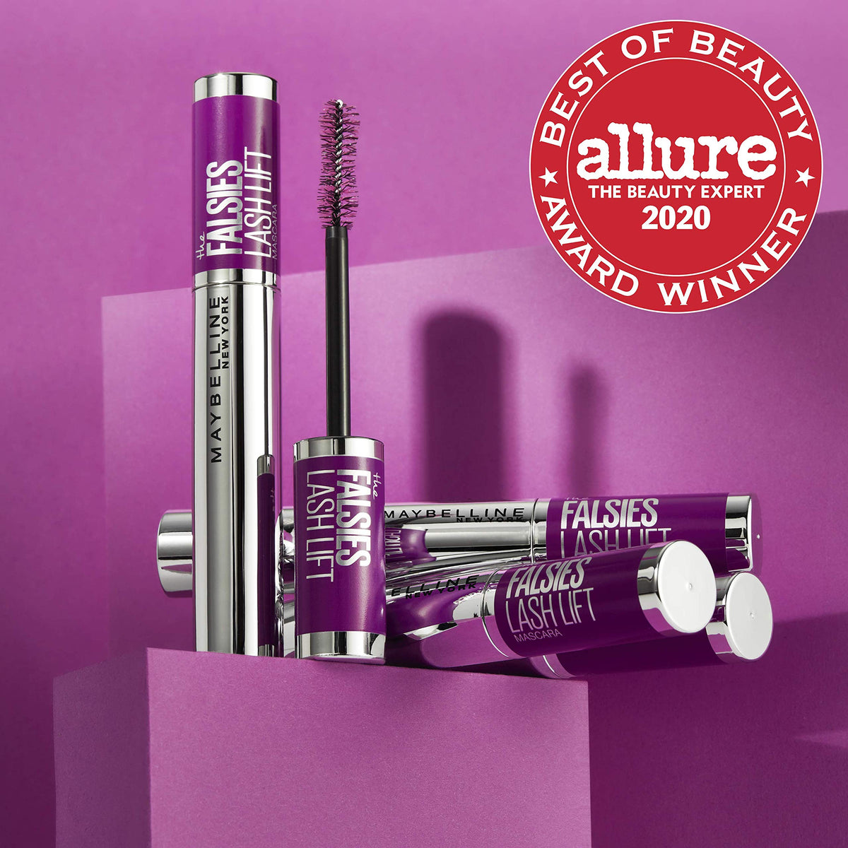 MAYBELLINE The Falsies Lash Lift mascara avant-après sur yeux