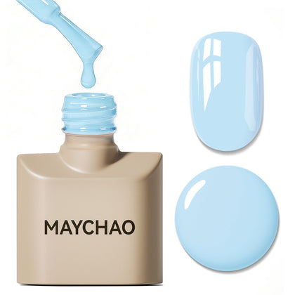 MAYCHAO Vernis à Ongles Gel 15ML bleu pastel vue avant