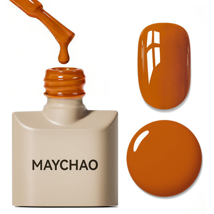 MAYCHAO Vernis à Ongles Gel 15ML couleur orange automne, vue avant