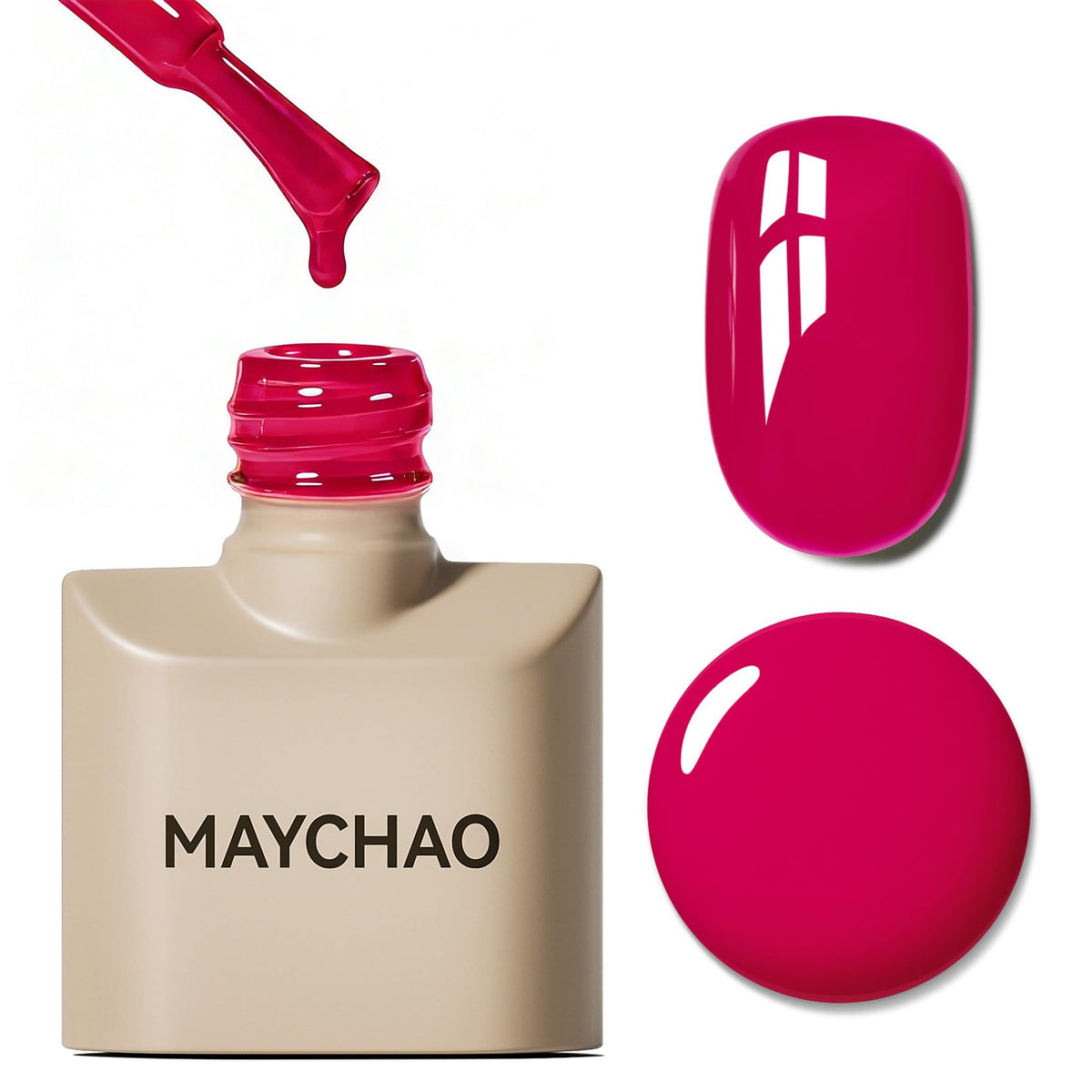 MAYCHAO vernis à ongles gel 15ml rouge baies, vue avant