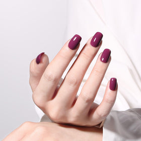 MAYCHAO Vernis à Ongles Gel 15ML Rouge Vin - application sur les ongles
