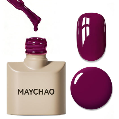 MAYCHAO Vernis à Ongles Gel 15ML Rouge Vin - vue de face