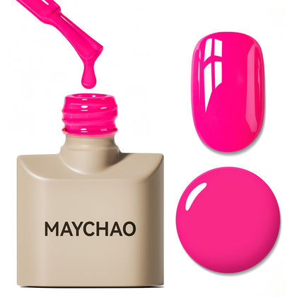 MAYCHAO vernis à ongles gel rose fluo 15ML vue avant