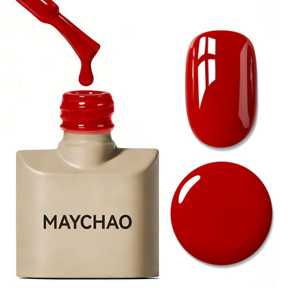 MAYCHAO Vernis à Ongles Gel Rouge 15ML vue avant avec bouchon