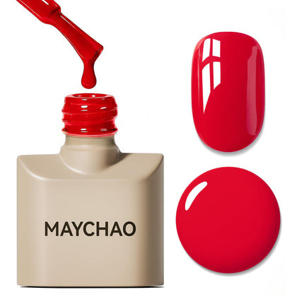 MAYCHAO Vernis Gel Rouge Néon 15ml vue de face