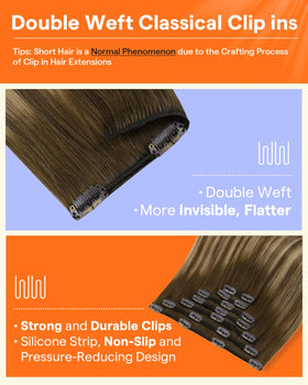 Mèche d'extensions cheveux humains balayage caramel