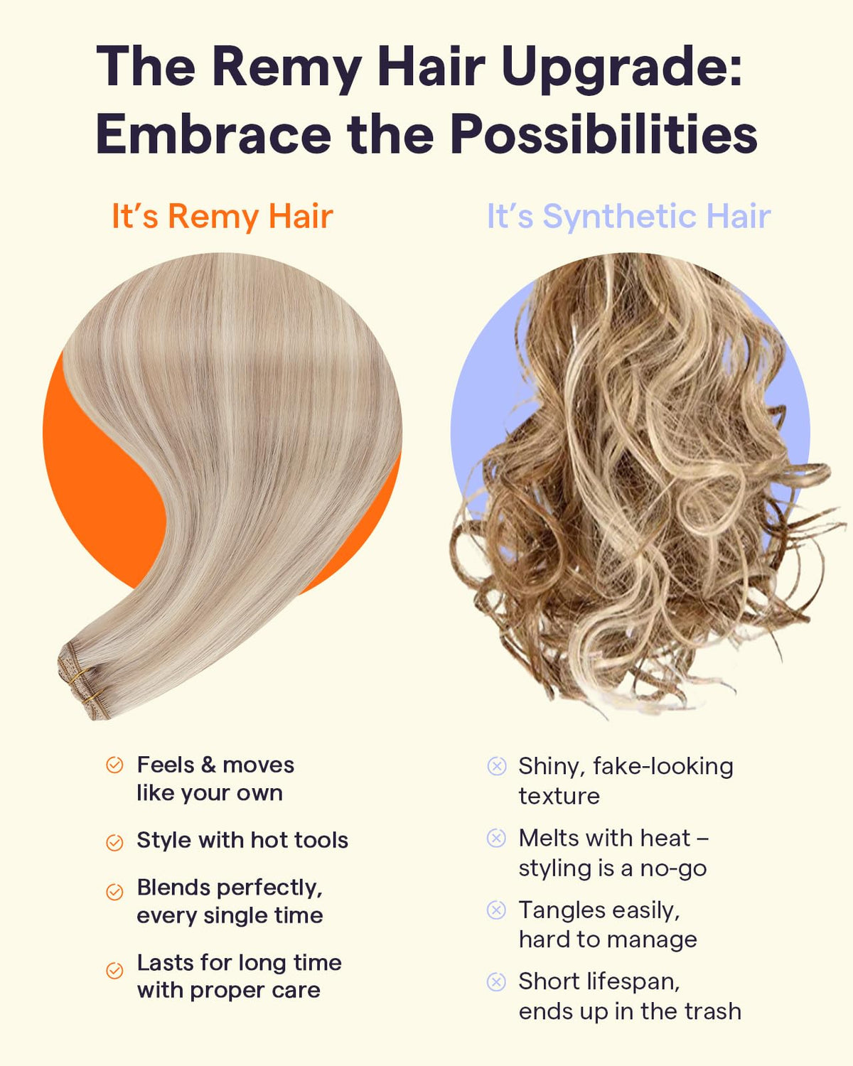 Mèche de 10,5 pouces des extensions de cheveux Full Shine avec clips