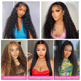 Mèche de cheveux humains bouclés, mise en scène avec un look stylé