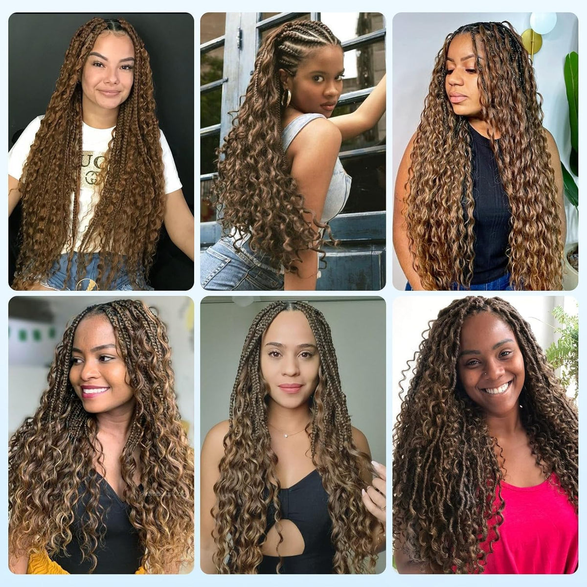 Mèches de cheveux bouclés OKVOKV en utilisation sur modèle