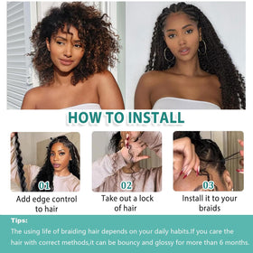 Mèches de cheveux bouclés OKVOKV pour tresses