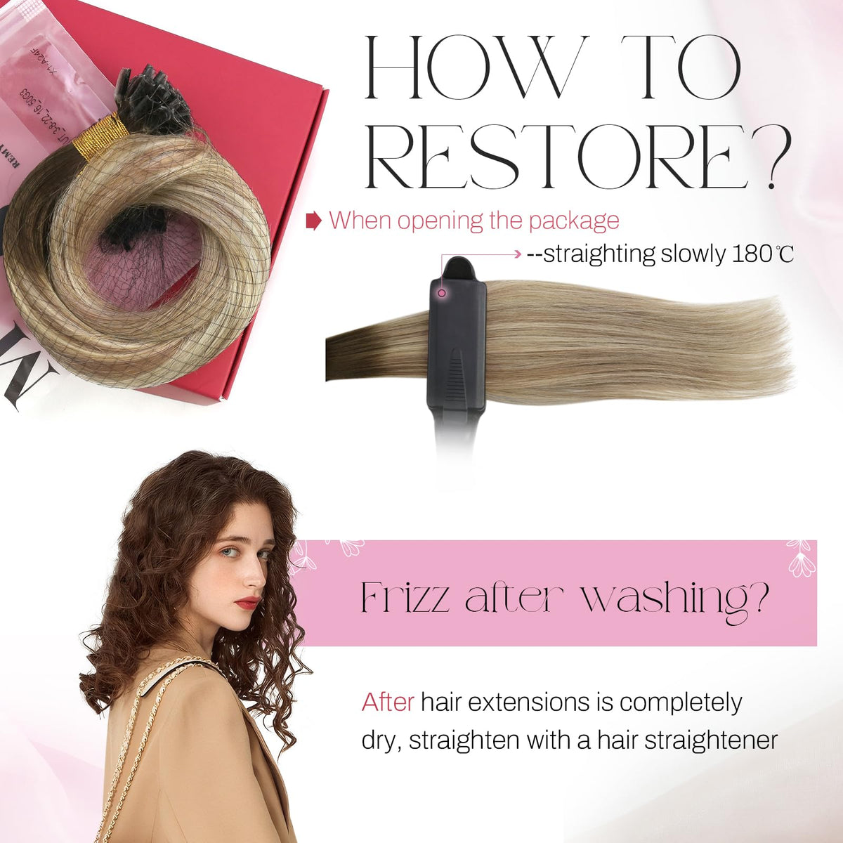 Mèches de cheveux Moresoo K Tip avec pointes en kératine