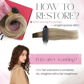 Mèches de cheveux Moresoo K Tip avec pointes en kératine