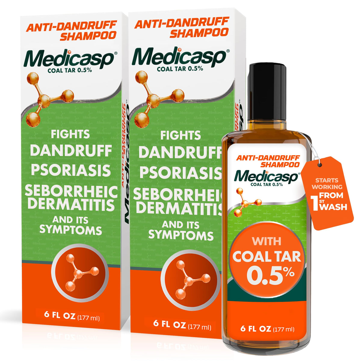 Medicasp shampoo anti-pelliculaire au goudron de houille, avant de l'ouvrir