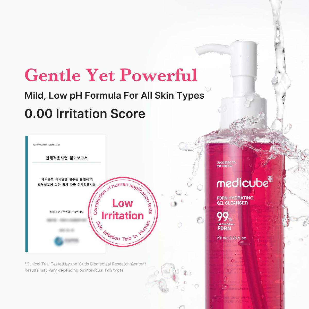 medicube Gel nettoyant PDRN Jelly Foam 290g - application sur la main