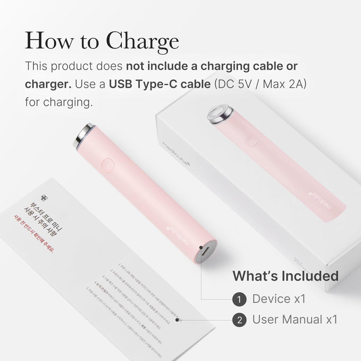 medicube Mini support Pro Rose avec câble USB