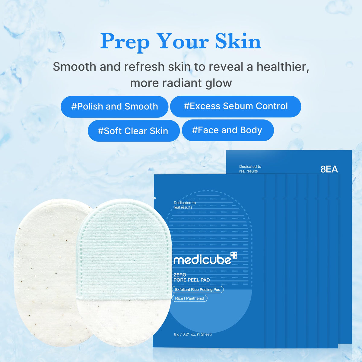 medicube Zero Pore Peel Pads 8EA présentation des pads