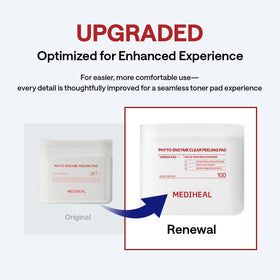 MEDIHEAL pads exfoliants en utilisation sur le visage