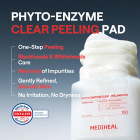 MEDIHEAL pads exfoliants montrant les deux côtés, embossé et doux