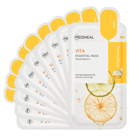 Mediheal Vita Essential Masque en Tissu, face avant avec design coloré