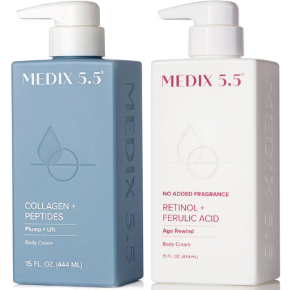 Medix 5.5 Crème Raffermissante au Rétinol et Crème Collagène en packaging