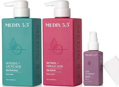 Medix 5.5 Set de Soins Anti-Âge 3 pièces avec Crème Retinol, Gel Douche et Sérum