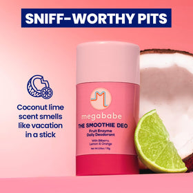 Megababe Smoothie Deo côté montrant le stick et la texture