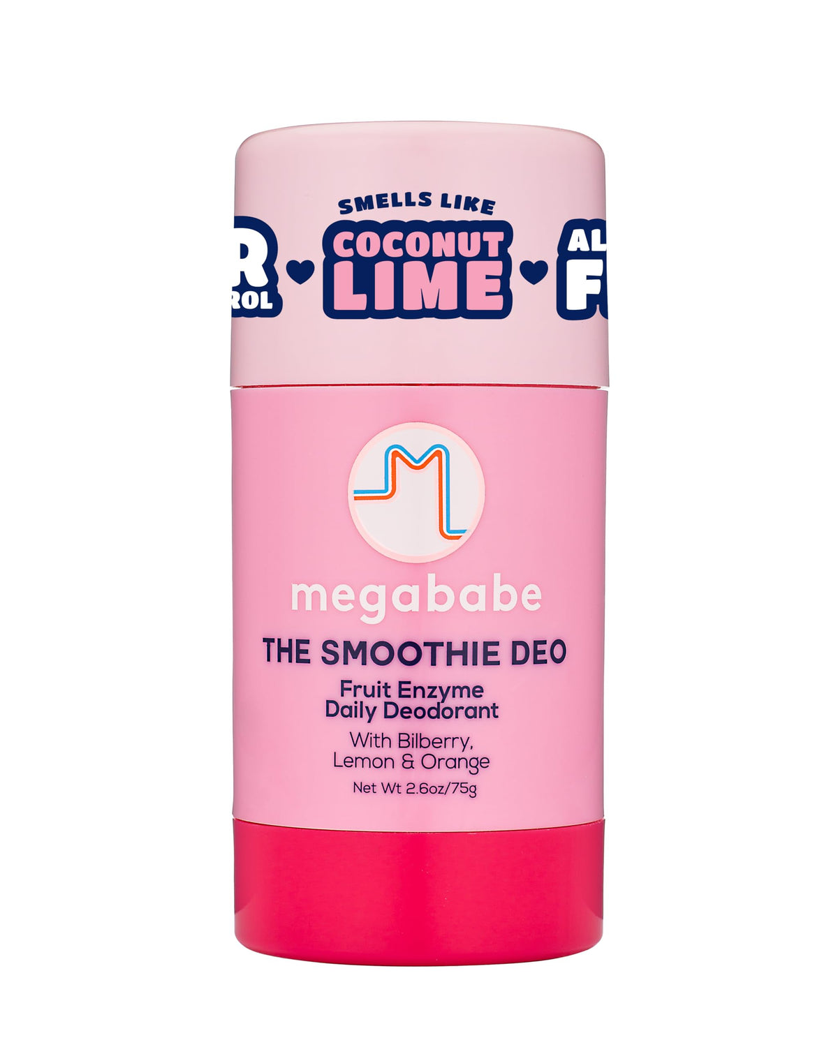 Megababe Smoothie Deo devant avec étiquette et parfum noix de coco