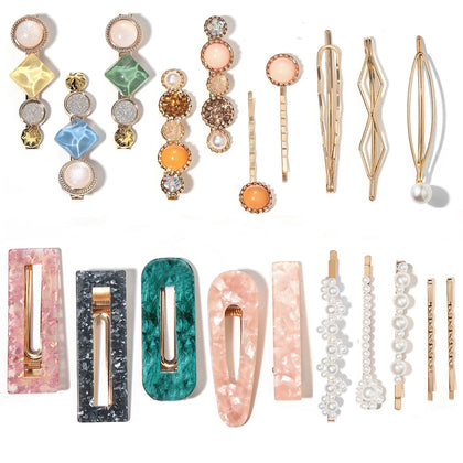 Mehayi 20 clips cheveux en perles et résine acrylique, différents styles