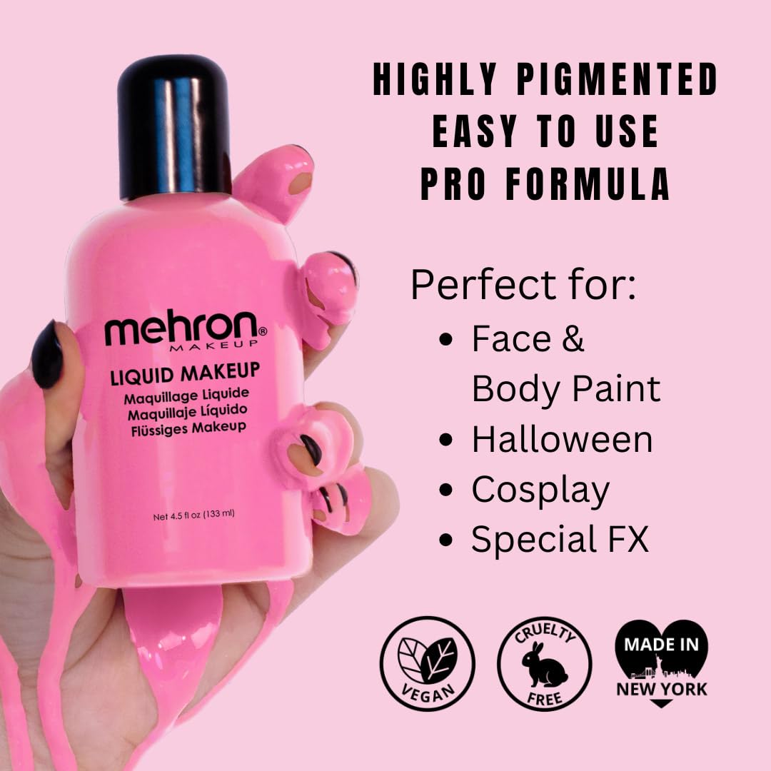Mehron Peinture pour Visage et Corps Rose en application