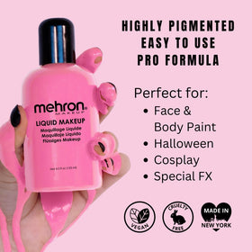 Mehron Peinture pour Visage et Corps Rose en application