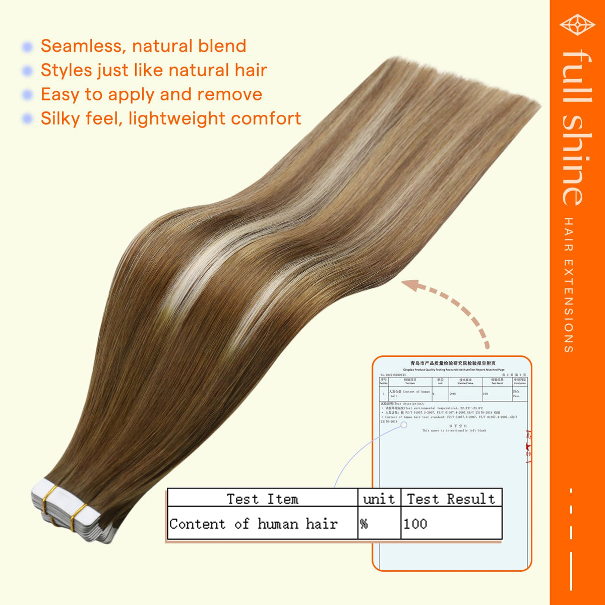 Mélange de couleurs des extensions Full Shine