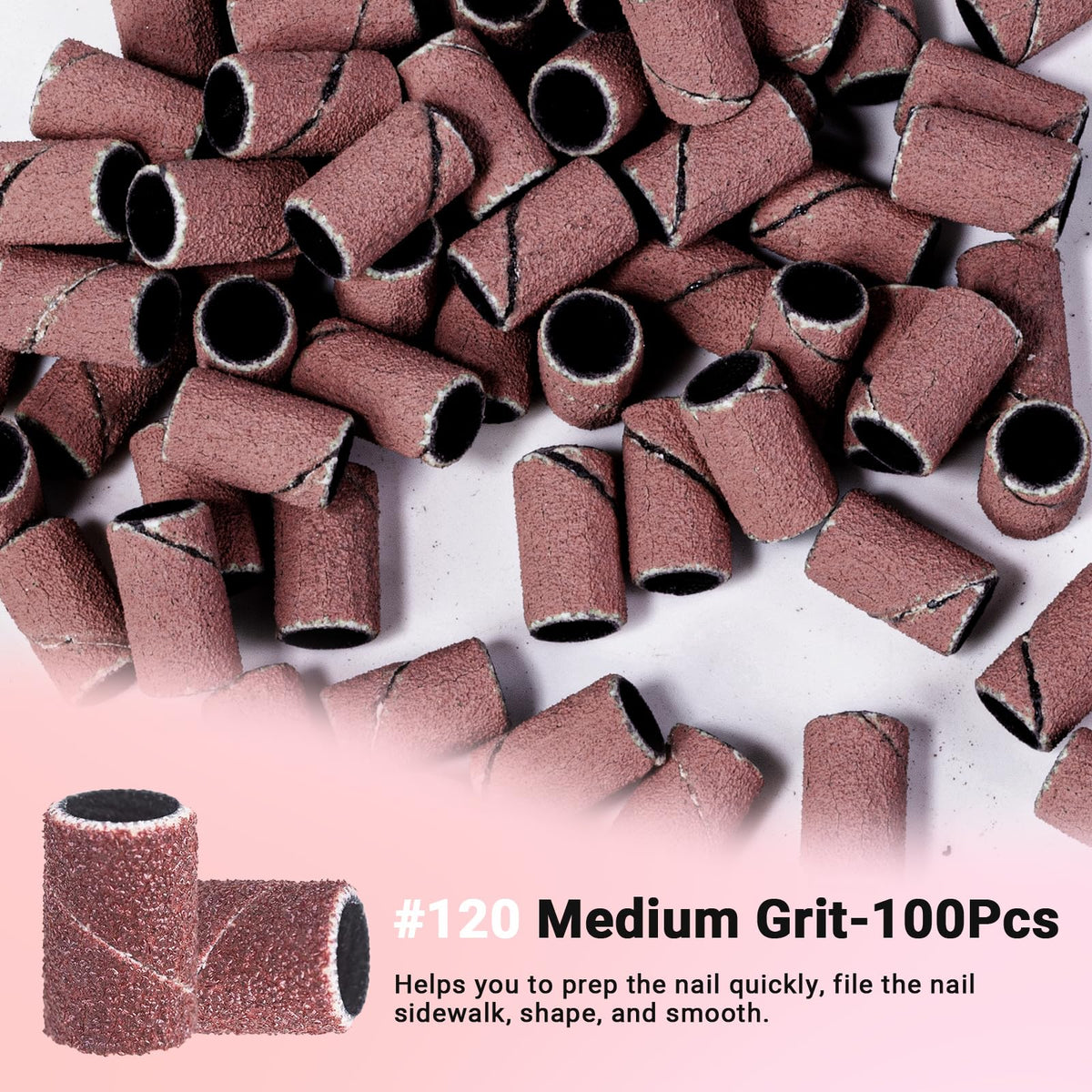 MelodySusie bandes abrasives #120, présentation sur fond blanc