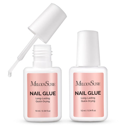 MelodySusie colle de ongles 10ml x2 avec pinceau applicateur