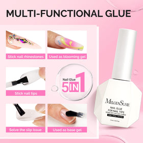 MelodySusie Gel Colle Ongles 5 en 1 avec applicateur