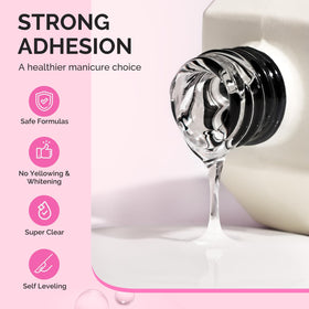 MelodySusie Gel Colle Ongles 5 en 1 avec décoration d'ongles