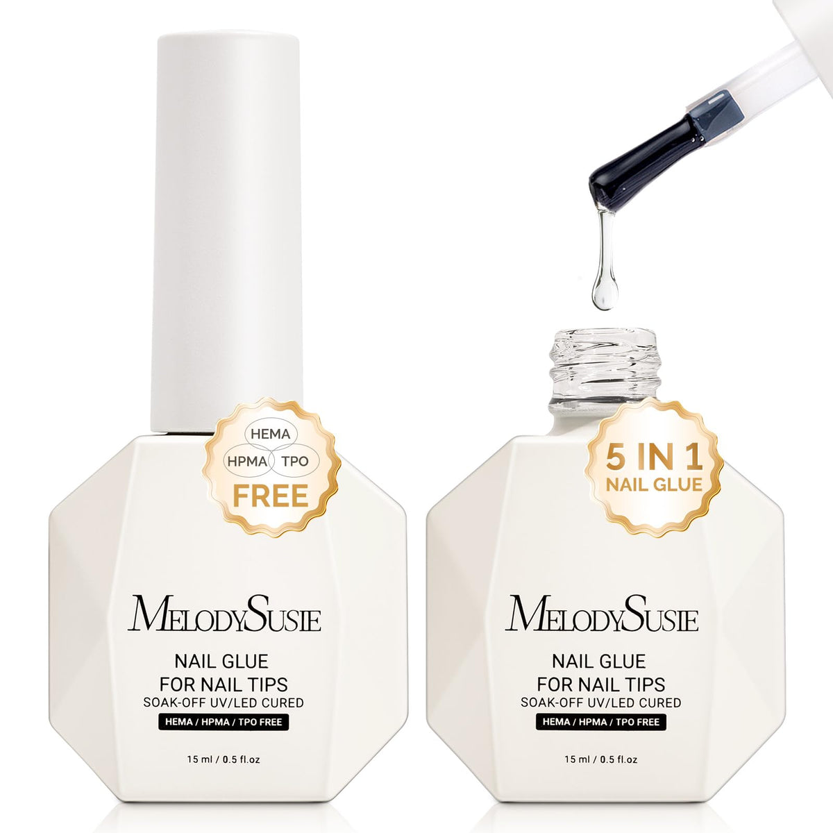 MelodySusie Gel Colle Ongles 5 en 1 vue avant avec étiquette