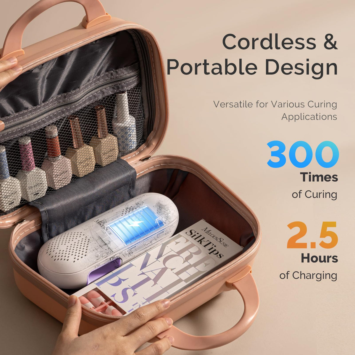 MelodySusie lampe à ongles UV en utilisation avec gel