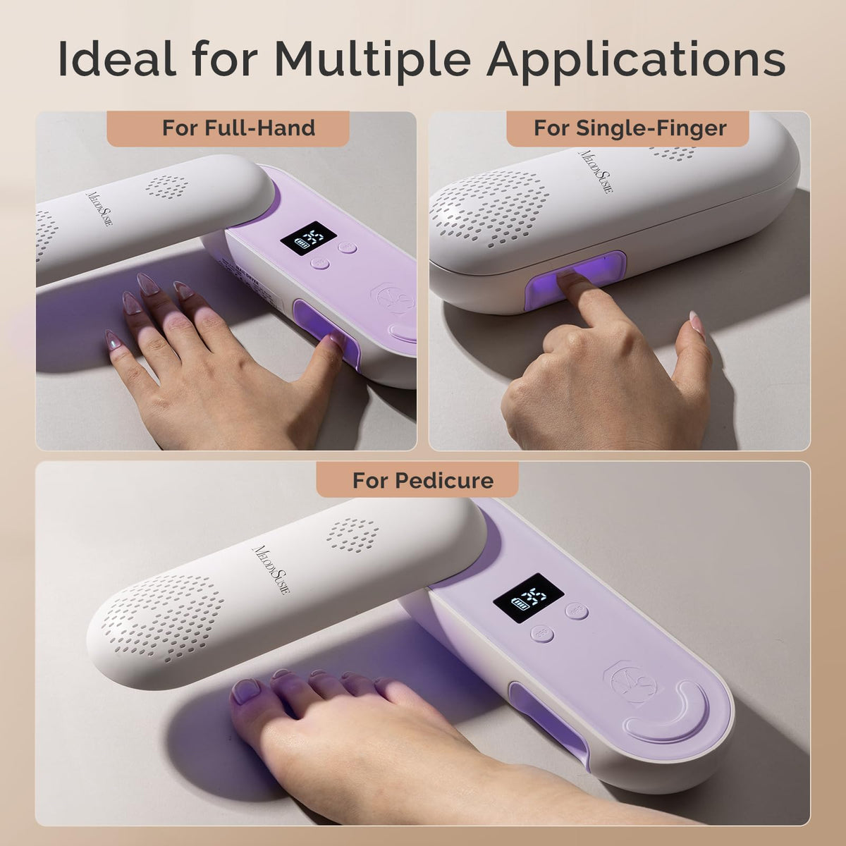 MelodySusie lampe à ongles UV P-PLUS20F sur table de manucure