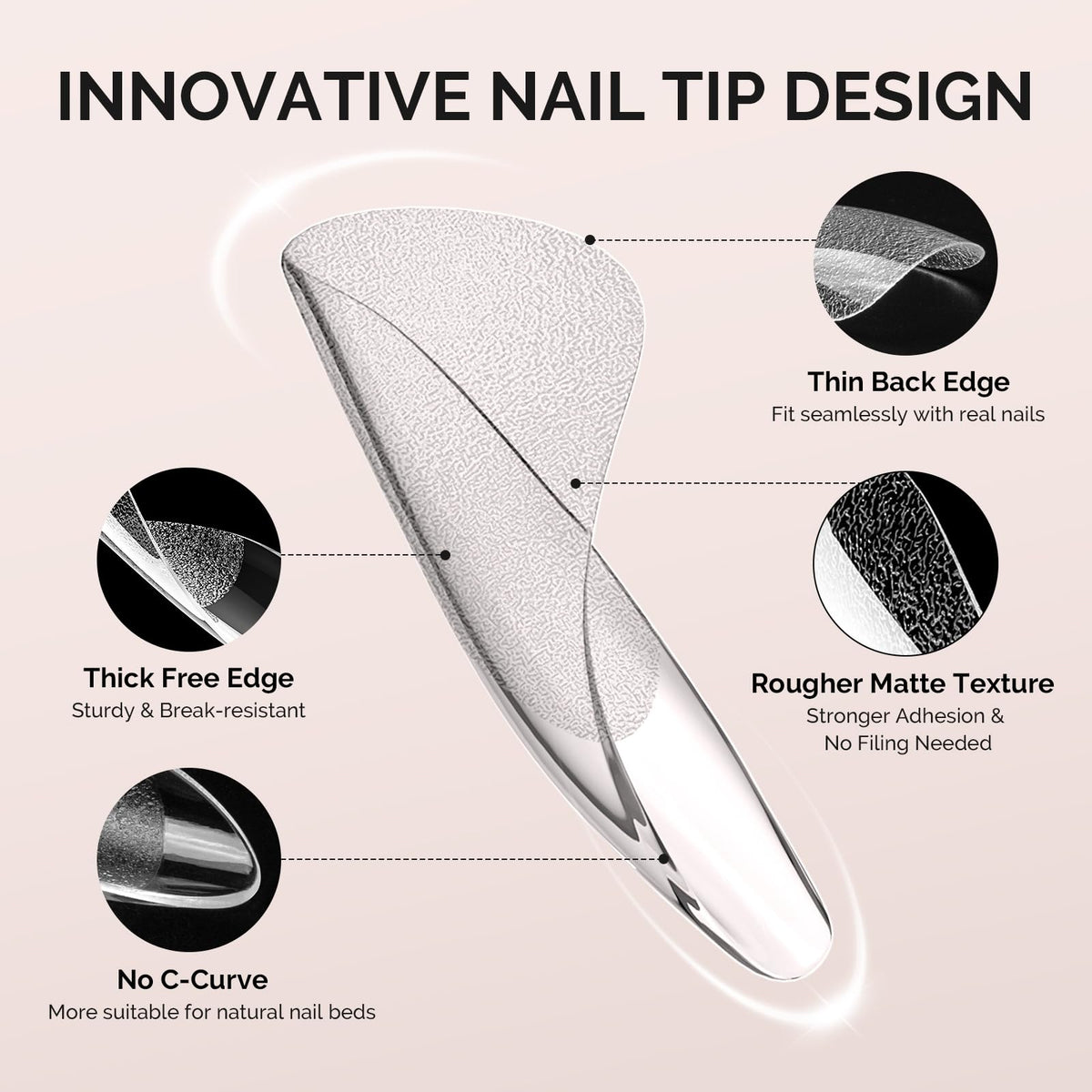 MelodySusie Tips Ongles avec surface demi-mate