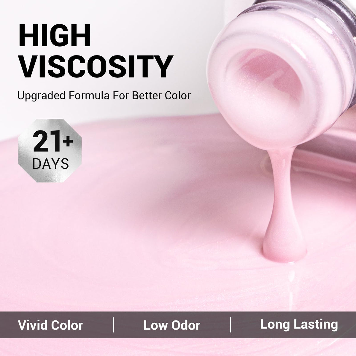 MelodySusie vernis à ongles gel rose pailleté avec pinceau