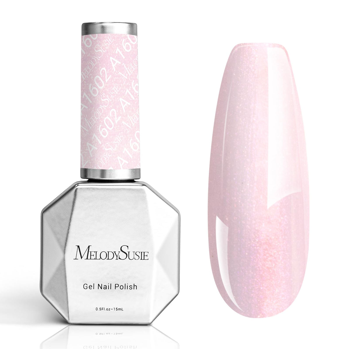 MelodySusie vernis à ongles gel rose pailleté devant