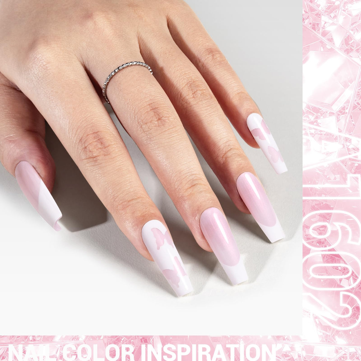 MelodySusie vernis à ongles gel rose pailleté en application