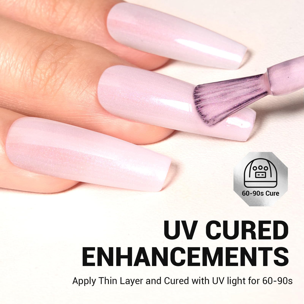 MelodySusie vernis à ongles gel rose pailleté sur un plateau
